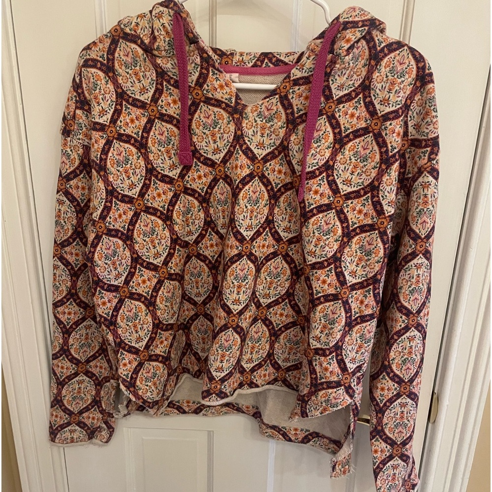 Anthropologie Daily Practice Womens Sweatshirt Multicolor Floral